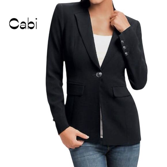Cabi Black Dark Academia Neutral Minimalist Oversized Jacket Blazer NWOT Size 4- - Picture 1 of 12